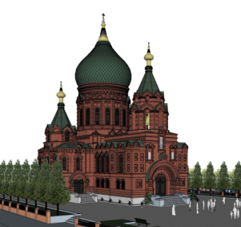 欧式酒店su模型