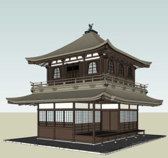 中式楼阁su模型