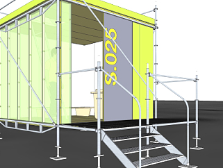 工业风集装箱公共厕所su模型