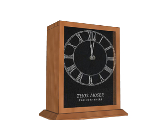现代木质座钟su模型