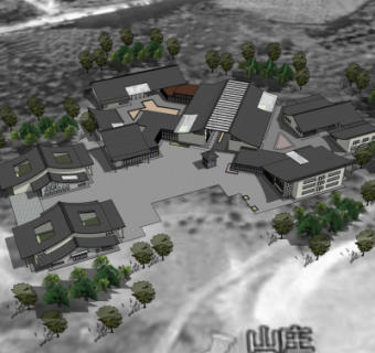 中式别墅鸟瞰规划su模型