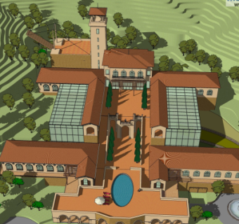 现代别墅鸟瞰规划su模型