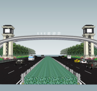 现代高速公路路标su模型