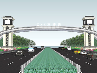 现代高速公路路标su模型