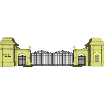 欧式铁艺大门su模型