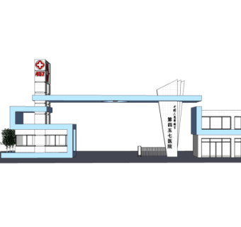 现代医院门头su模型