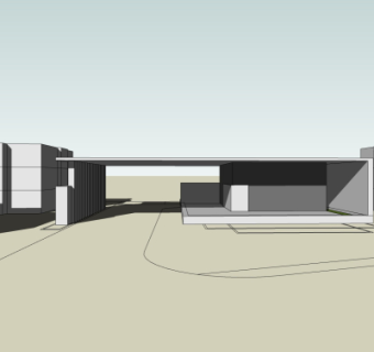 现代门头门面su模型
