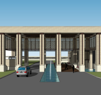 现代门头门面su模型