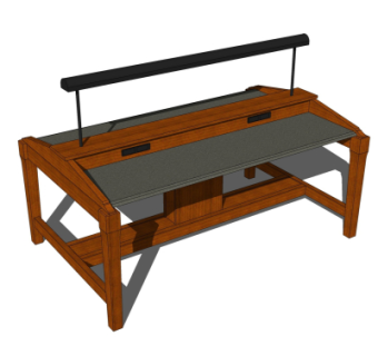 现代书桌su模型