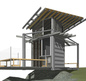 工业风集装箱公共厕所su模型