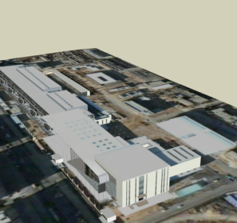 现代射击场鸟瞰规划su模型