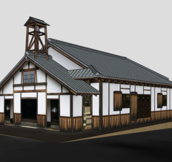 中式建筑外观su模型