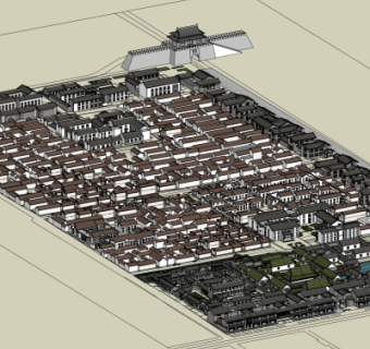 中式房屋规划su模型