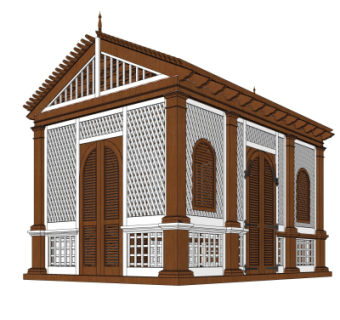 欧式凉亭su模型