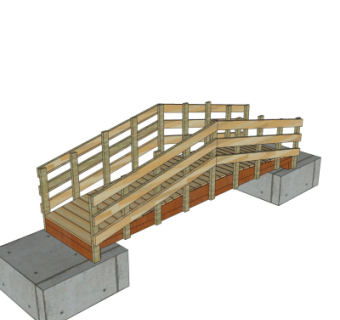 现代木桥免费su模型