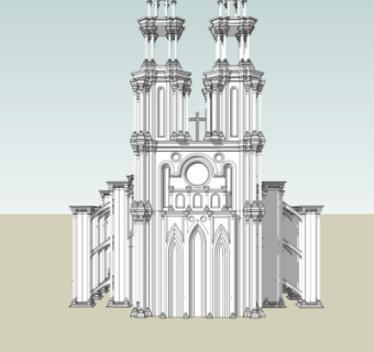欧式主教座堂免费su模型