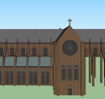 欧式主教座堂免费su模型