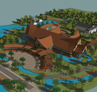 东南亚酒店su模型