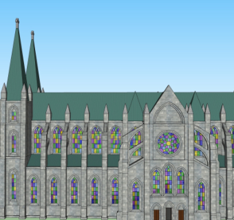 欧式主教座堂免费su模型