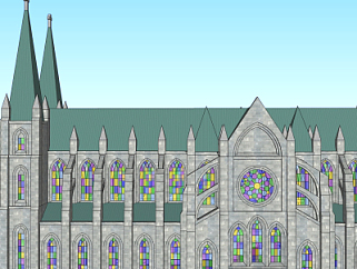 欧式主教座堂su模型