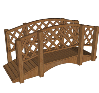 现代木桥免费su模型