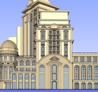 欧式酒店su模型