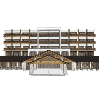 东南亚酒店su模型