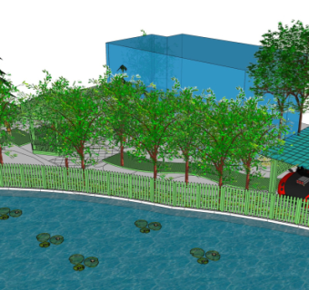 现代公园景观su模型