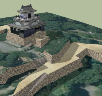 中式古建古庙鸟瞰规划su模型