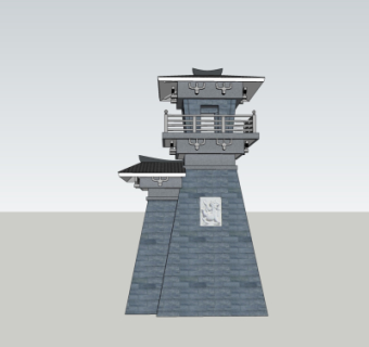 中式古建城楼su模型