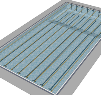 现代游泳池su模型