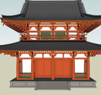 中式古建民房su模型