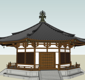 中式古建民房su模型