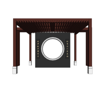 中式廊架su模型
