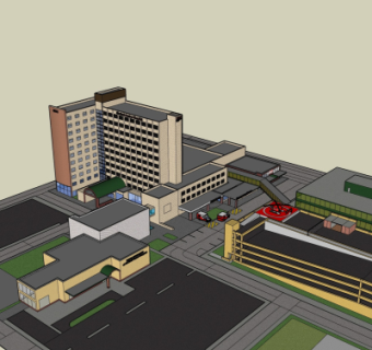 现代高层住宅鸟瞰规划su模型