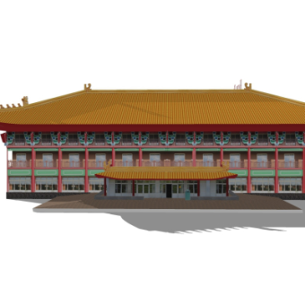 中式古建民房su模型