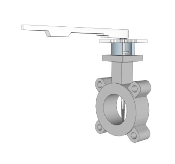 现代闸板阀su模型