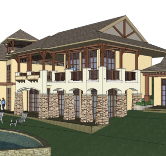 东南亚酒店su模型