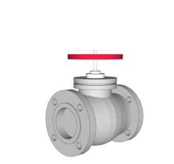 现代闸板阀su模型