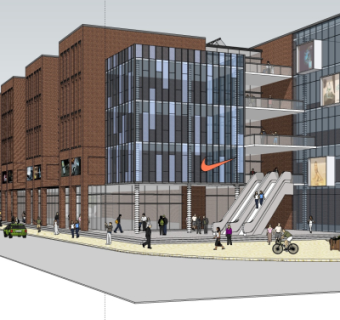 现代沿街商业建筑su模型