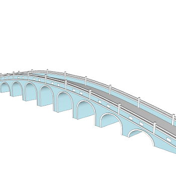 现代石拱桥免费su模型