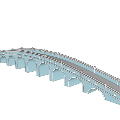 现代石拱桥su模型
