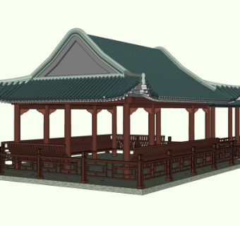 现代凉亭su模型