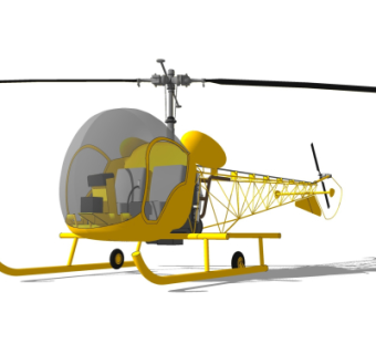 现代直升机su模型