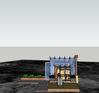 现代园艺小品su模型