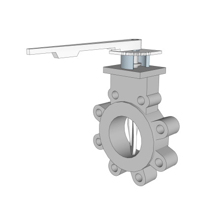 现代闸板阀蝶阀su模型