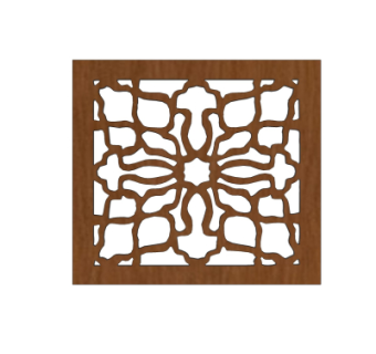 中式实木窗格隔断su模型