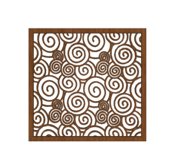 中式祥云窗格隔断su模型