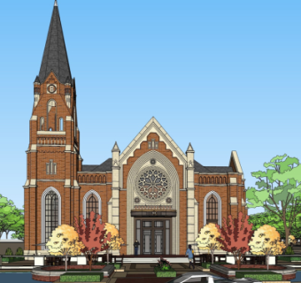 欧式酒店su模型