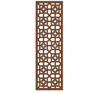 中式实木隔断su模型